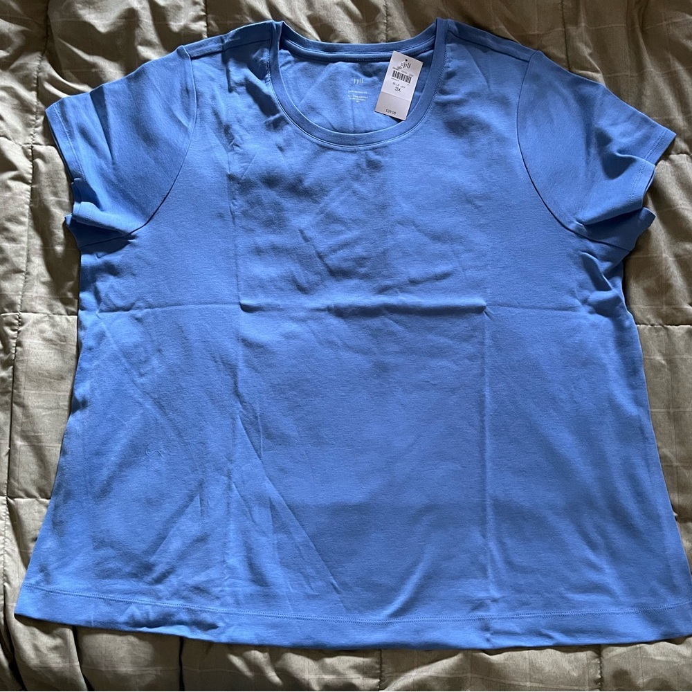 Brand new in package J. Jill 100% pima cotton short-sleeve tee top blue jay 3X - Picture 2 of 7